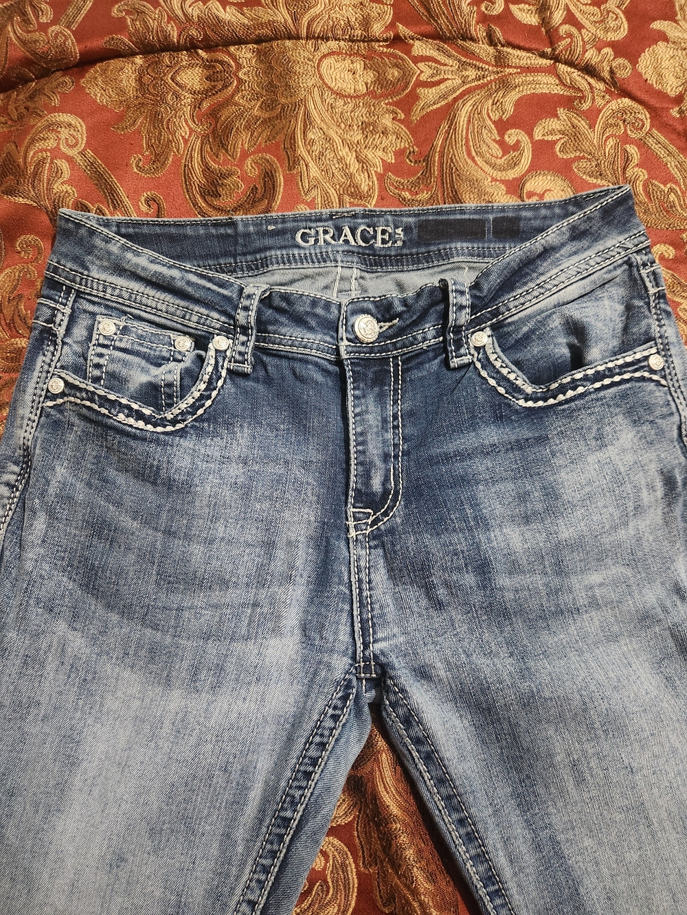 Grace In LA in Blue Washed Women's Jeans